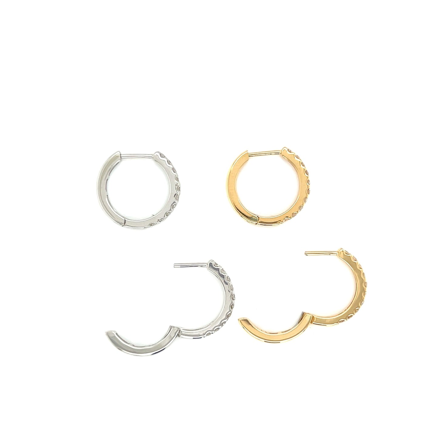 10 Dia Hoop Earrings V 0.5ct - JMW Jewelry Wholesale