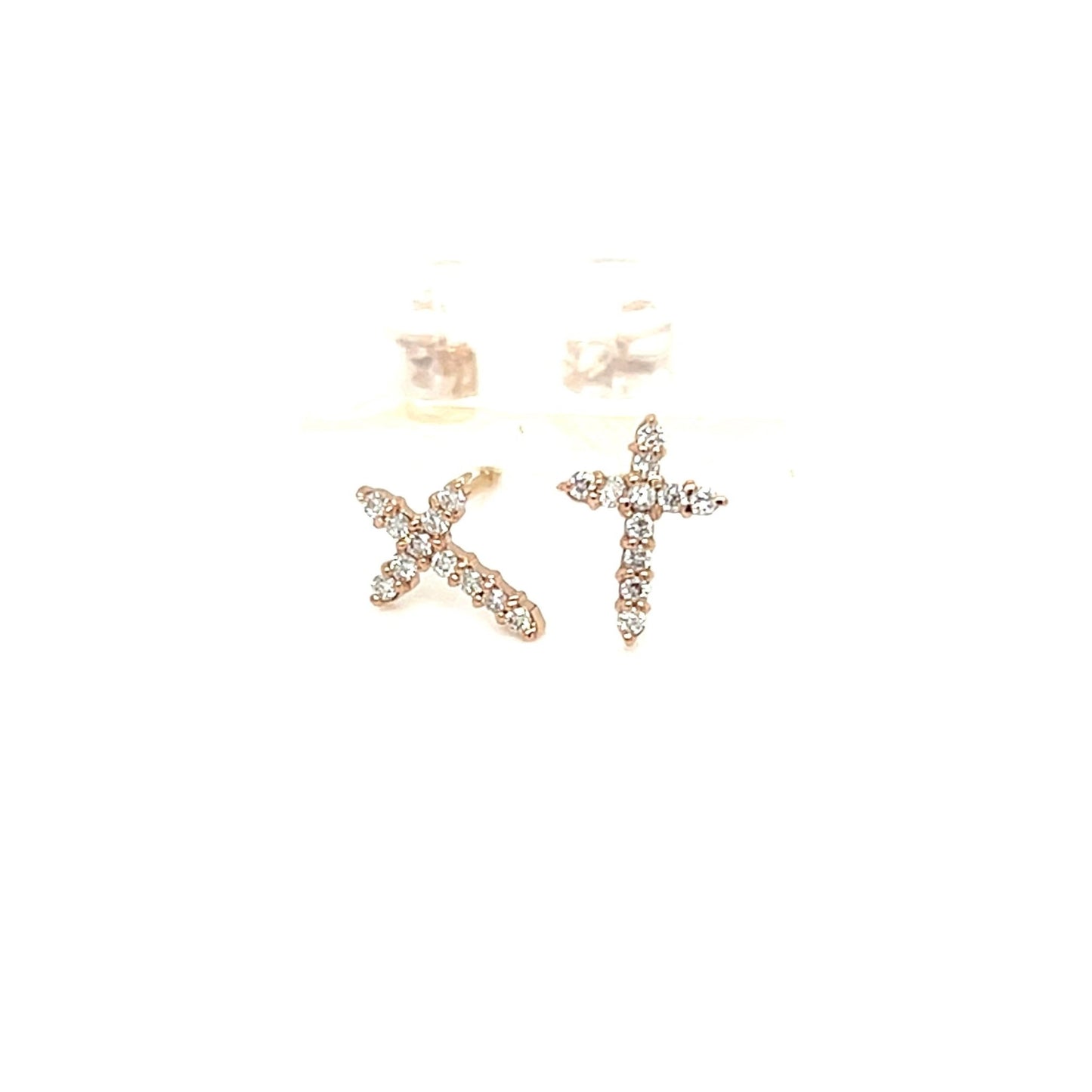 11 Dia Cross Earrings 0.1ct - JMW Jewelry Wholesale