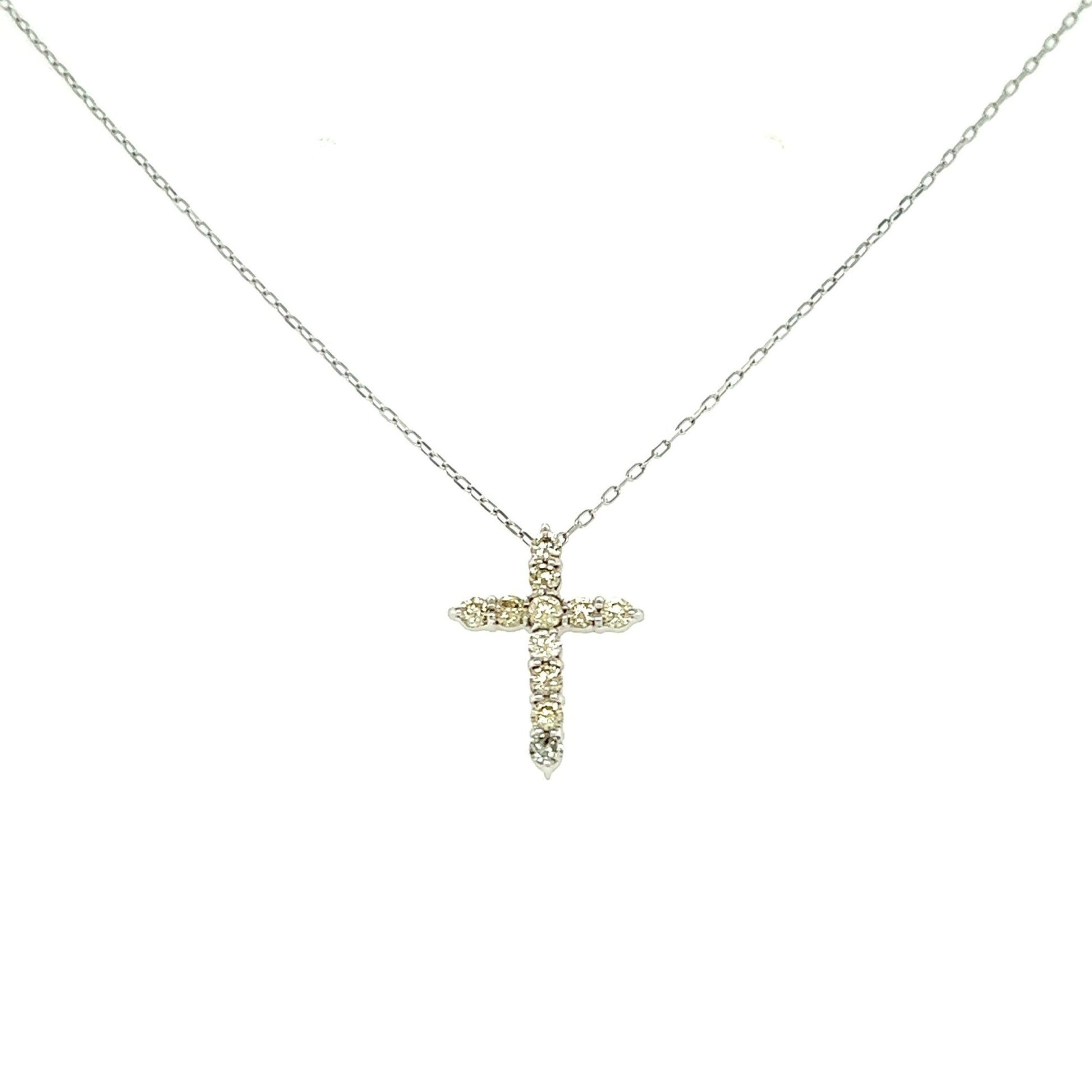 11 Dia Cross Necklace 0.2ct - JMW Jewelry Wholesale