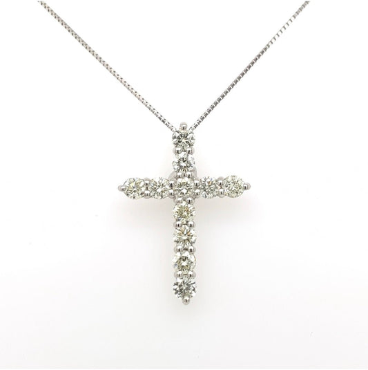 11Dia Cross Necklace 2ct - JMW Jewelry Wholesale