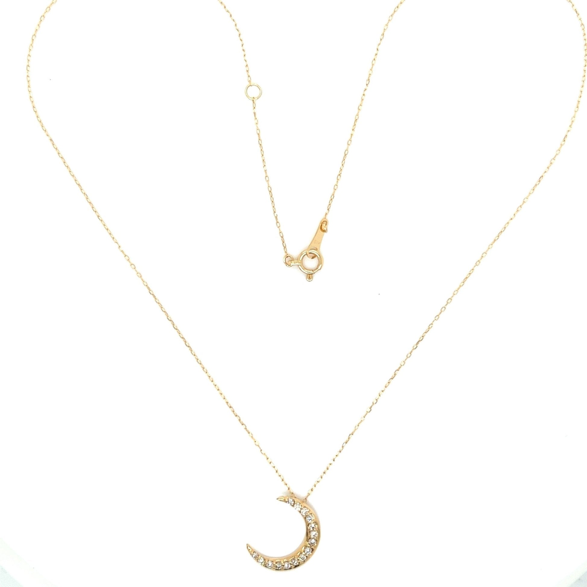 15 Dia Moon Necklace 0.18ct - JMW Jewelry Wholesale