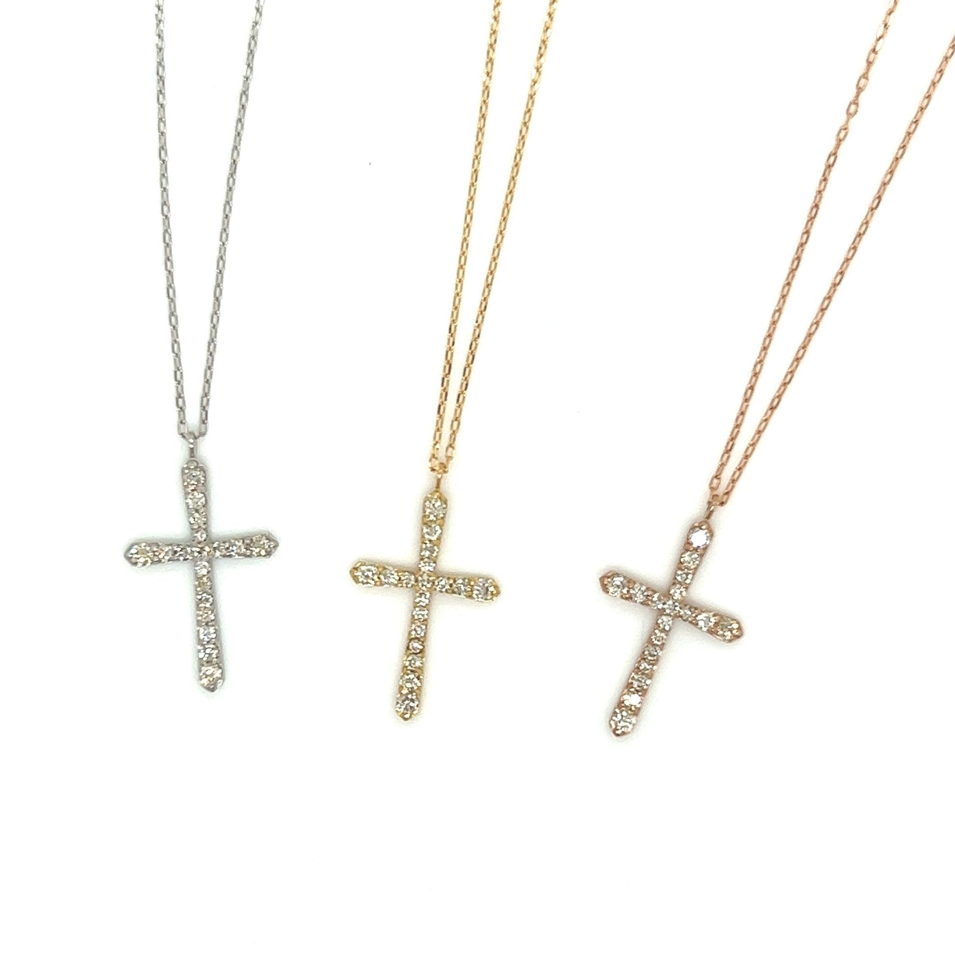 18 Dia Cross Necklace 0.15ct - JMW Jewelry Wholesale