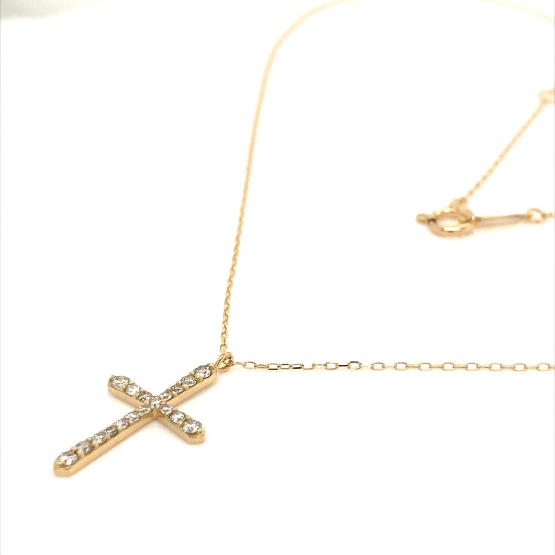 18 Dia Cross Necklace 0.15ct - JMW Jewelry Wholesale