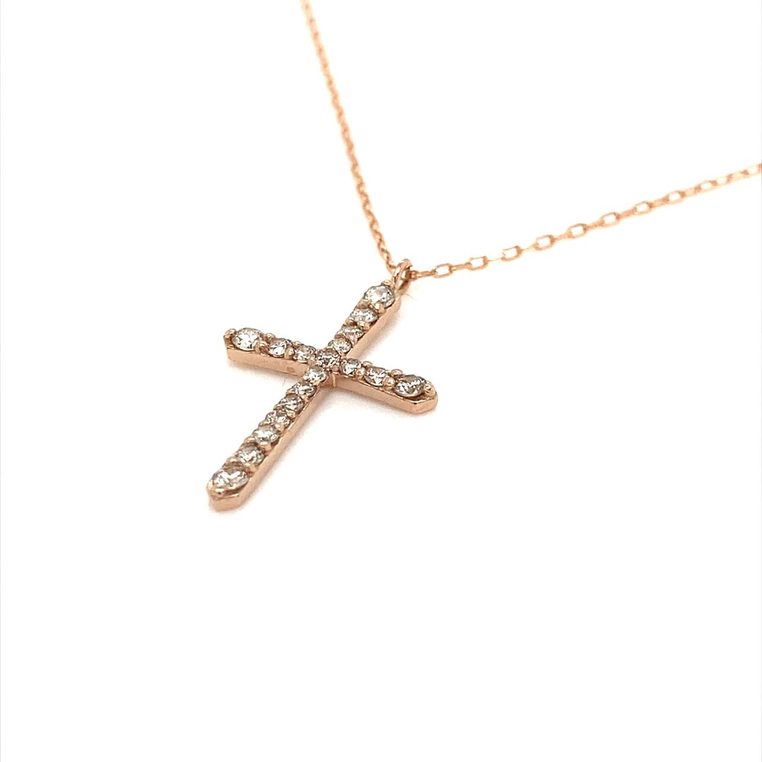 18 Dia Cross Necklace 0.15ct - JMW Jewelry Wholesale