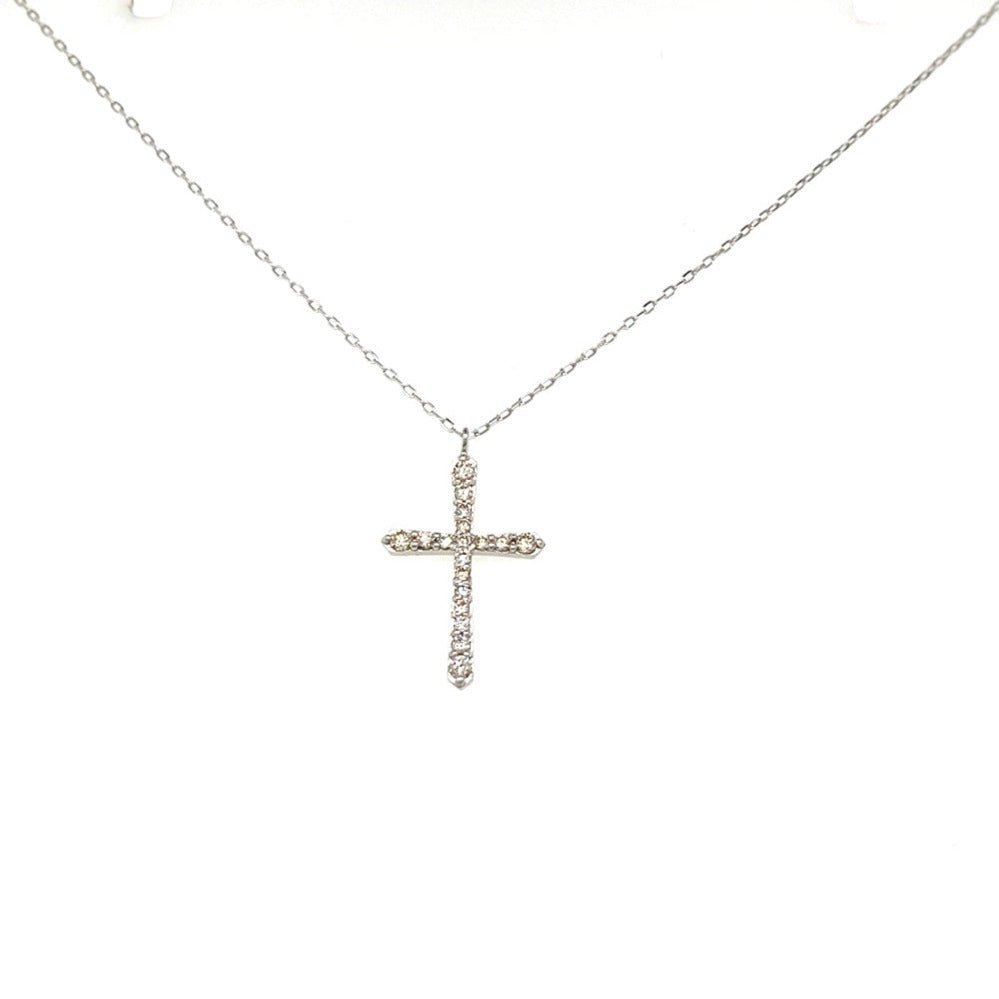 18 Dia Cross Necklace 0.15ct - JMW Jewelry Wholesale