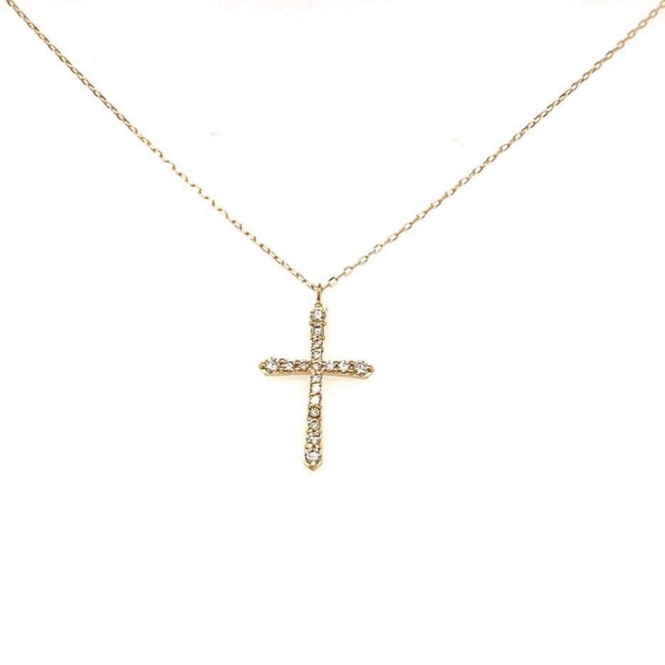 18 Dia Cross Necklace 0.15ct - JMW Jewelry Wholesale