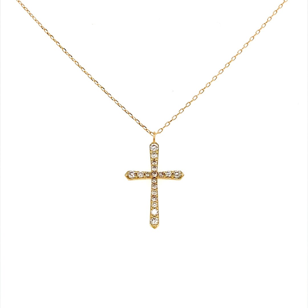 18 Dia Cross Necklace 0.15ct - JMW Jewelry Wholesale
