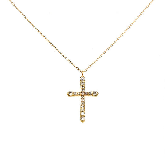 18 Dia Cross Necklace 0.15ct - JMW Jewelry Wholesale