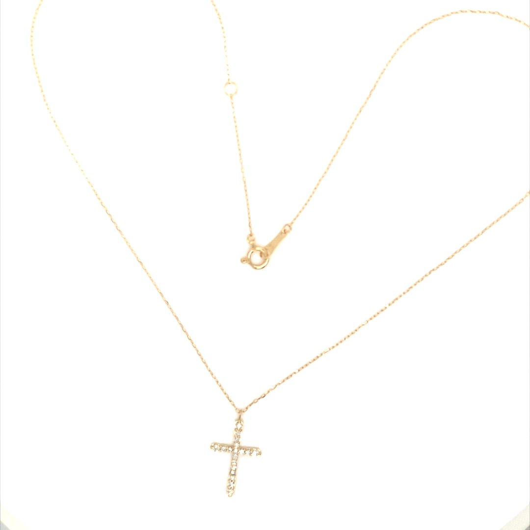 18 Dia Cross Necklace 0.15ct - JMW Jewelry Wholesale
