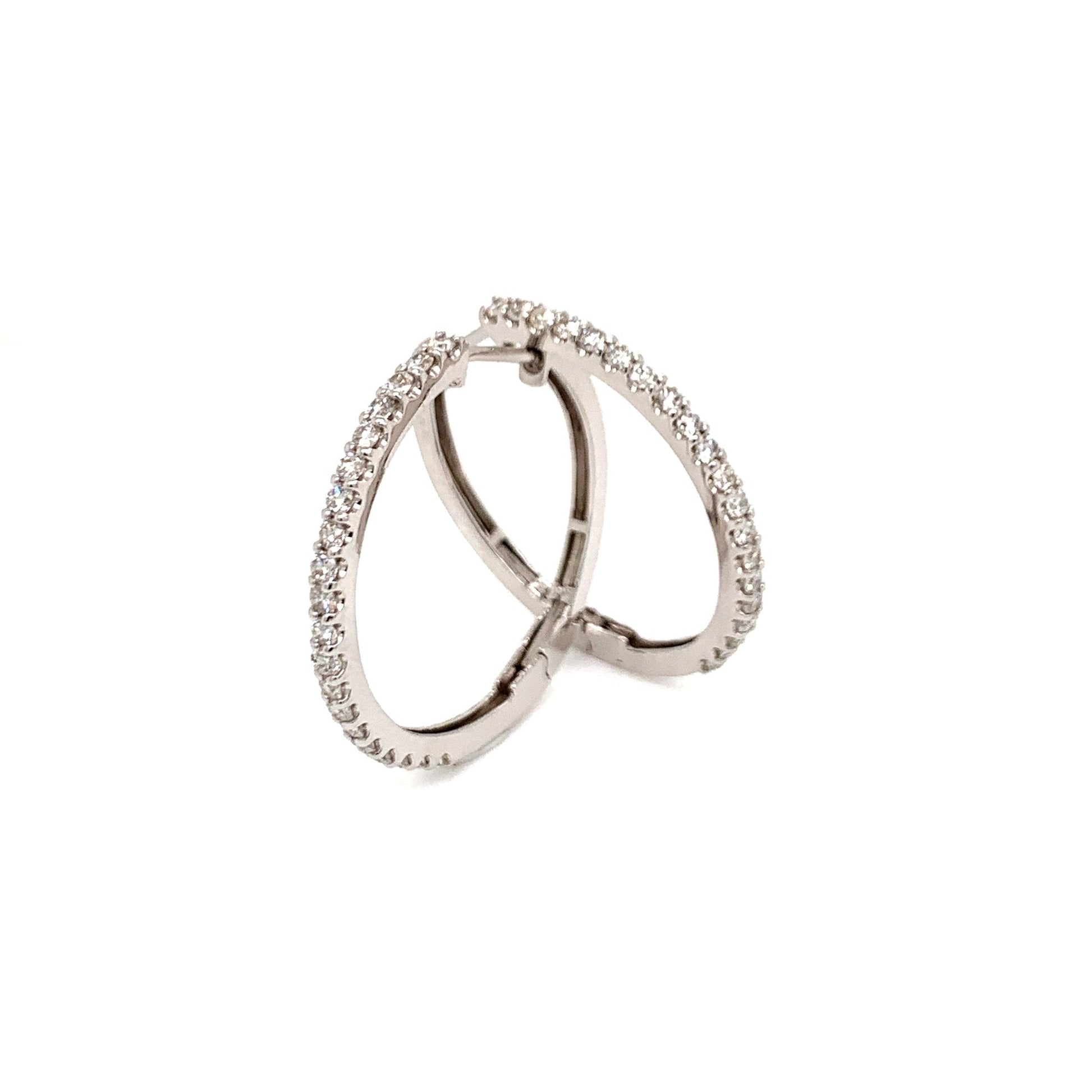 20Dia Hoop Earrings 1ct - JMW Jewelry Wholesale