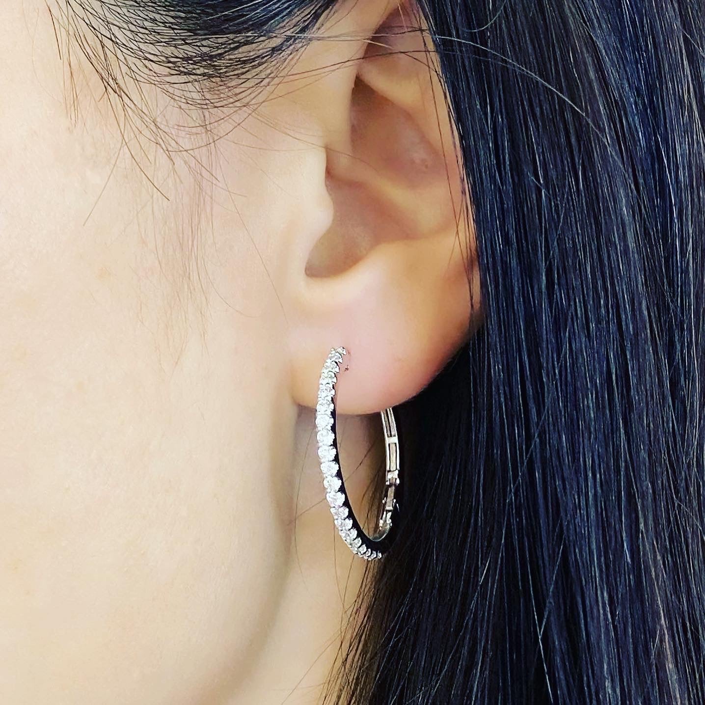 20Dia Hoop Earrings 1ct - JMW Jewelry Wholesale