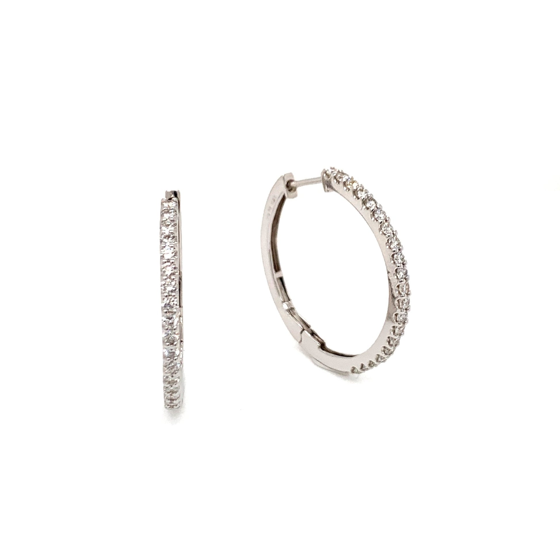 20Dia Hoop Earrings 1ct - JMW Jewelry Wholesale