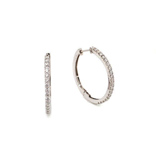 20Dia Hoop Earrings 1ct - JMW Jewelry Wholesale