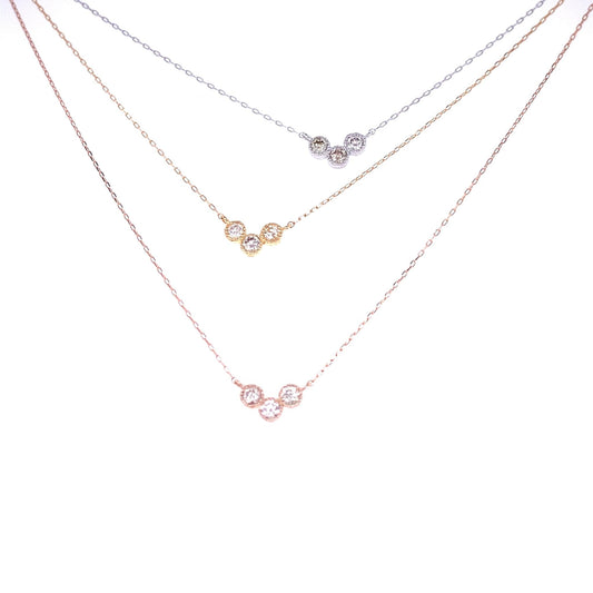 3 Bezel Diamond Necklace 0.1ct - JMW Jewelry Wholesale