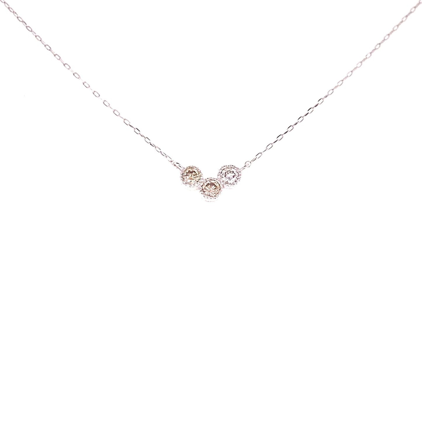 3 Bezel Diamond Necklace 0.1ct - JMW Jewelry Wholesale