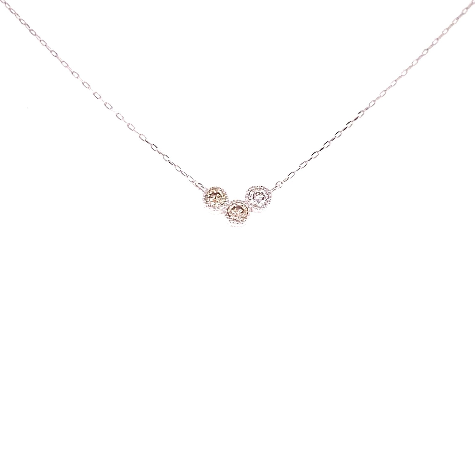 3 Bezel Diamond Necklace 0.1ct - JMW Jewelry Wholesale