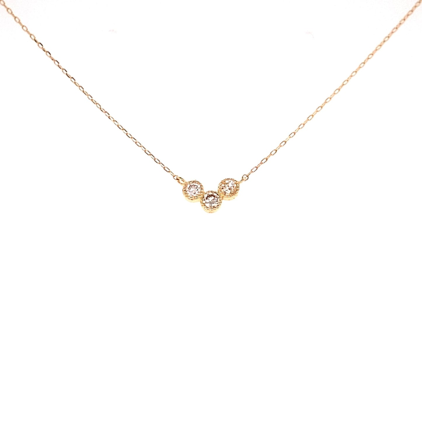 3 Bezel Diamond Necklace 0.1ct - JMW Jewelry Wholesale