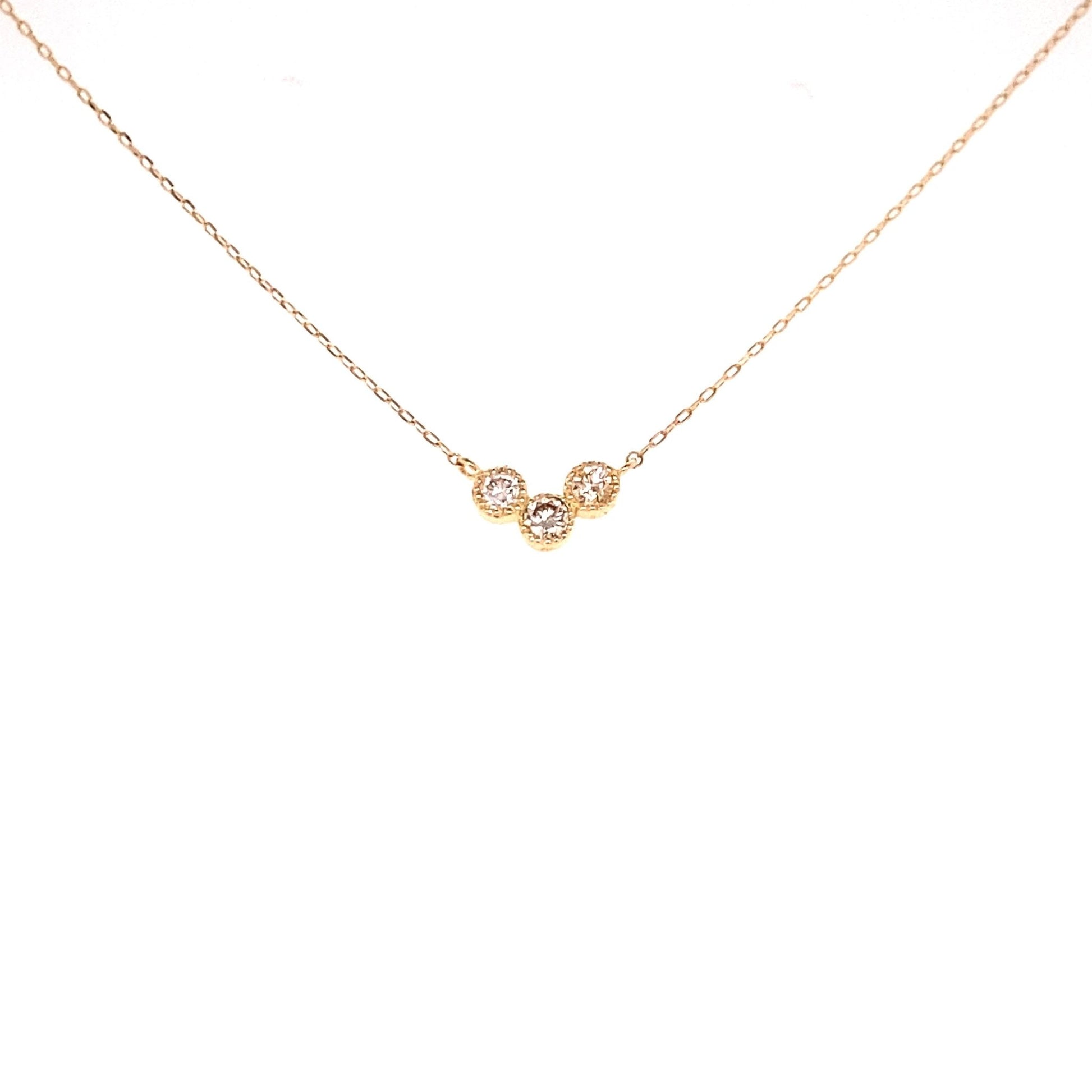 3 Bezel Diamond Necklace 0.1ct - JMW Jewelry Wholesale