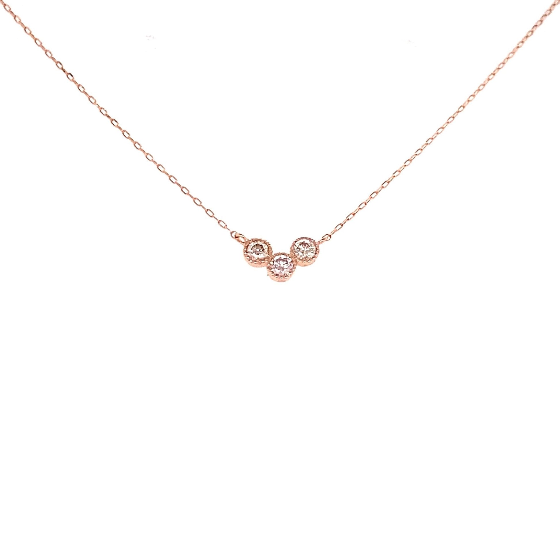 3 Bezel Diamond Necklace 0.1ct - JMW Jewelry Wholesale