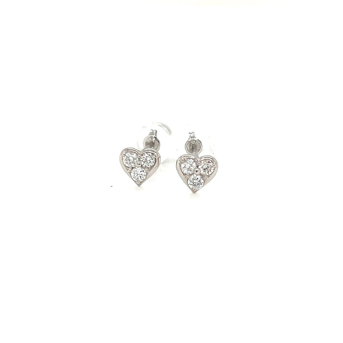 3 Dia Heart Earrings 0.2ct - JMW Jewelry Wholesale