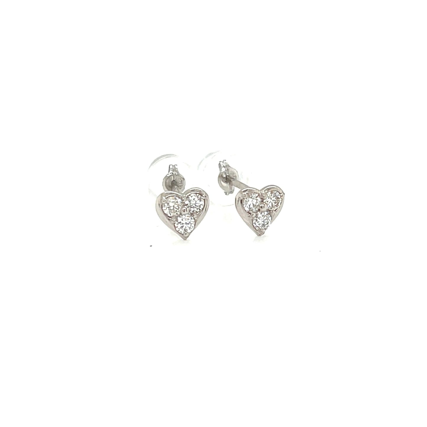 3 Dia Heart Earrings 0.2ct - JMW Jewelry Wholesale