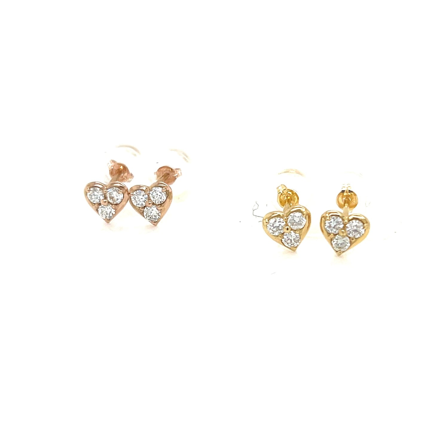 3 Dia Heart Earrings 0.2ct - JMW Jewelry Wholesale