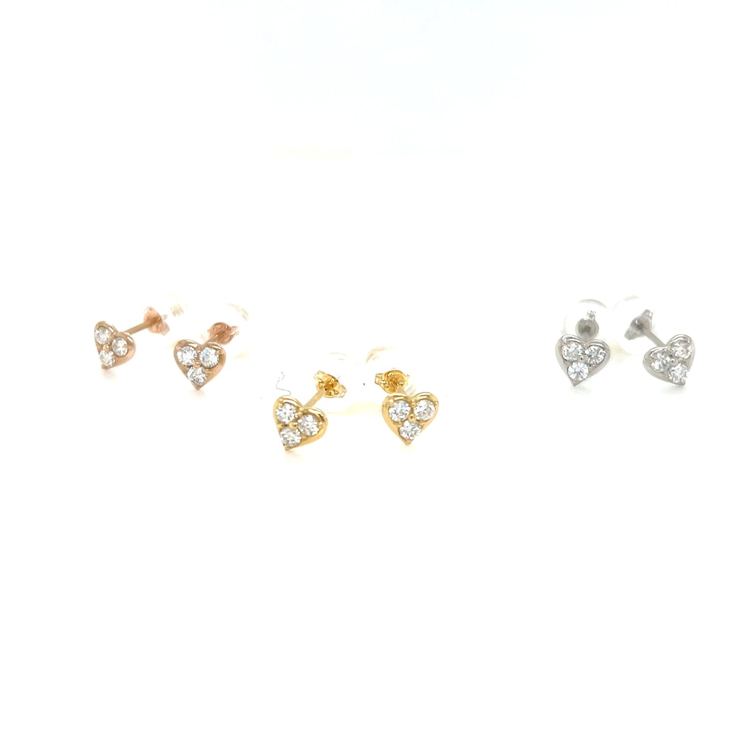3 Dia Heart Earrings 0.2ct - JMW Jewelry Wholesale