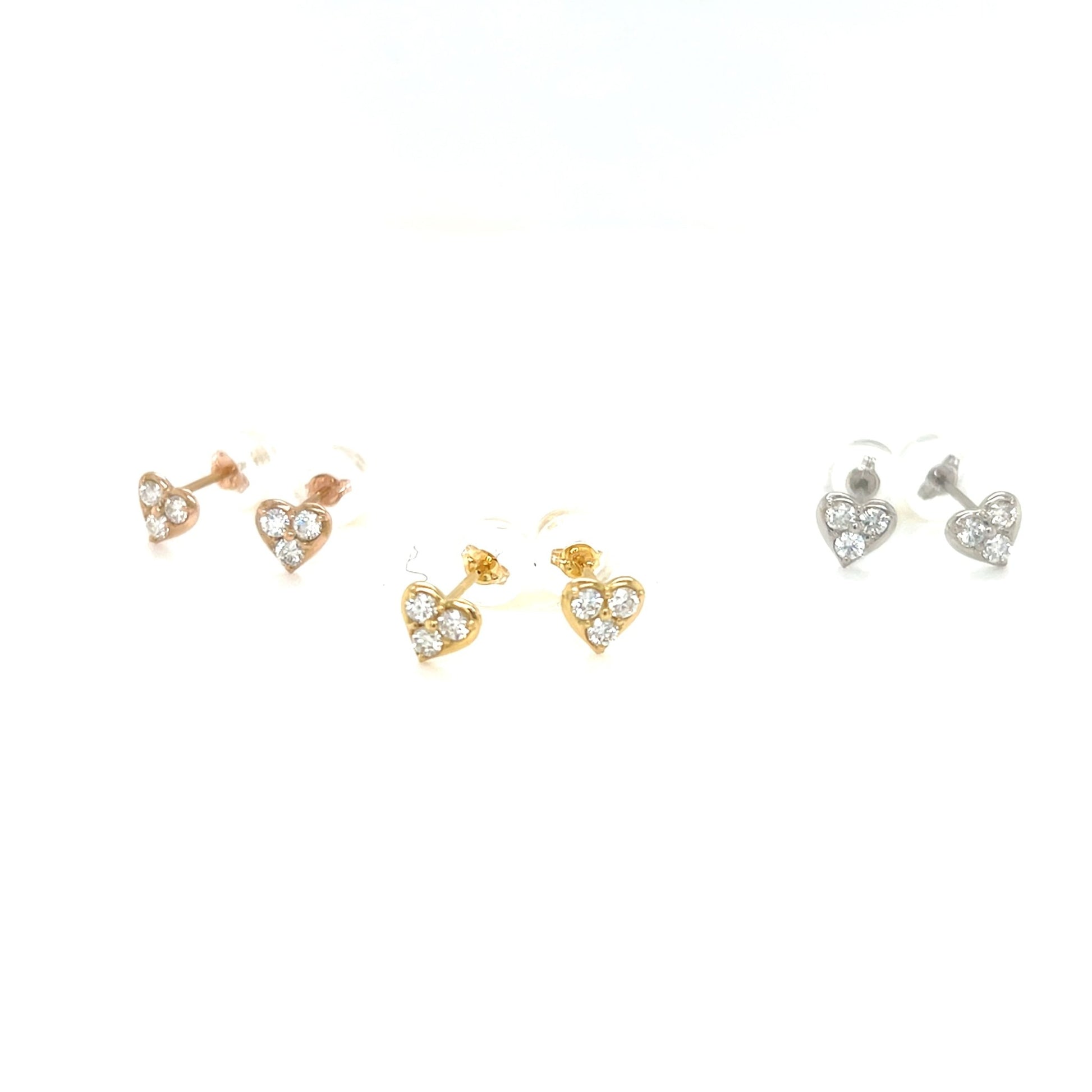 3 Dia Heart Earrings 0.2ct - JMW Jewelry Wholesale