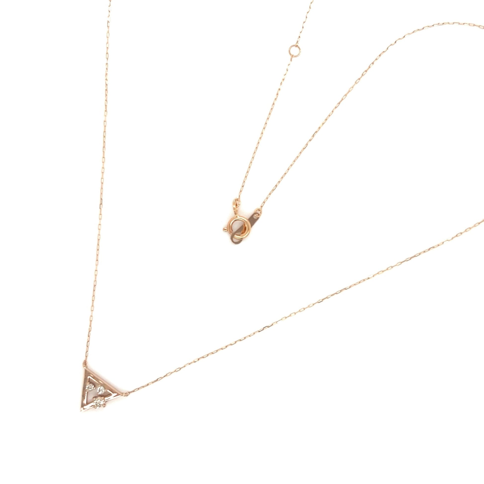 3 Dia Triangle Necklace 0.06ct - JMW Jewelry Wholesale