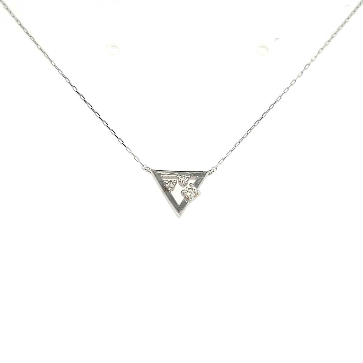 3 Dia Triangle Necklace 0.06ct - JMW Jewelry Wholesale