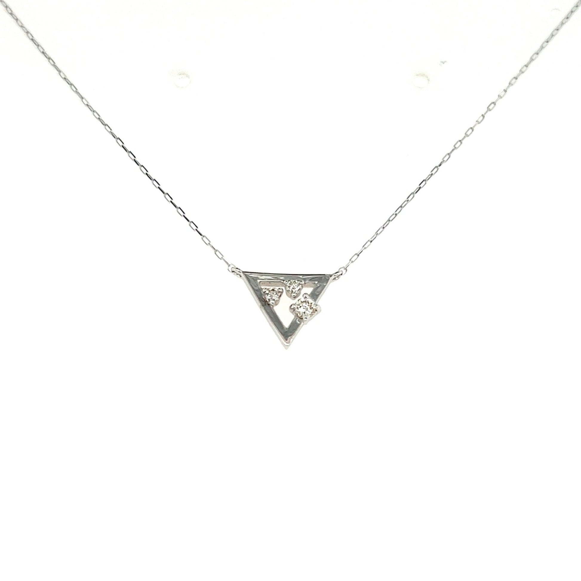3 Dia Triangle Necklace 0.06ct - JMW Jewelry Wholesale