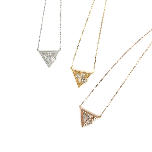 3 Dia Triangle Necklace 0.06ct - JMW Jewelry Wholesale