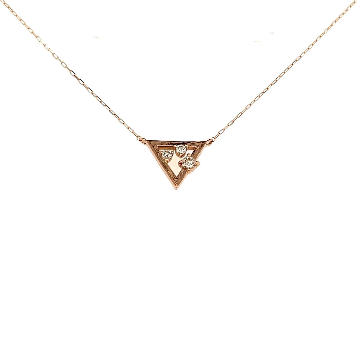 3 Dia Triangle Necklace 0.06ct - JMW Jewelry Wholesale