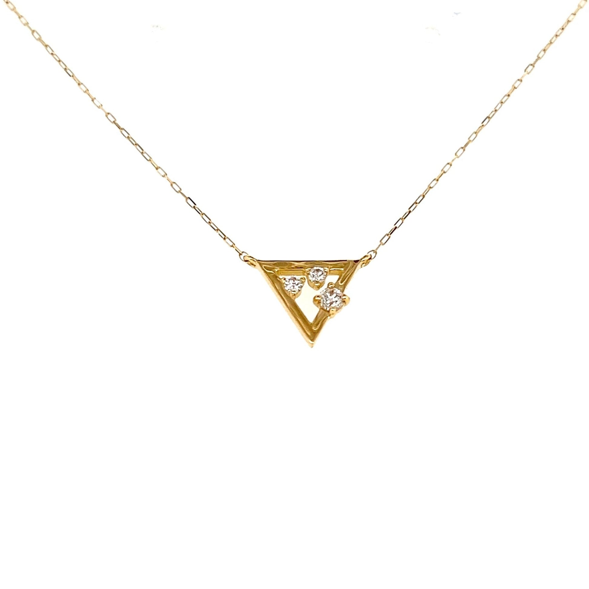 3 Dia Triangle Necklace 0.06ct - JMW Jewelry Wholesale