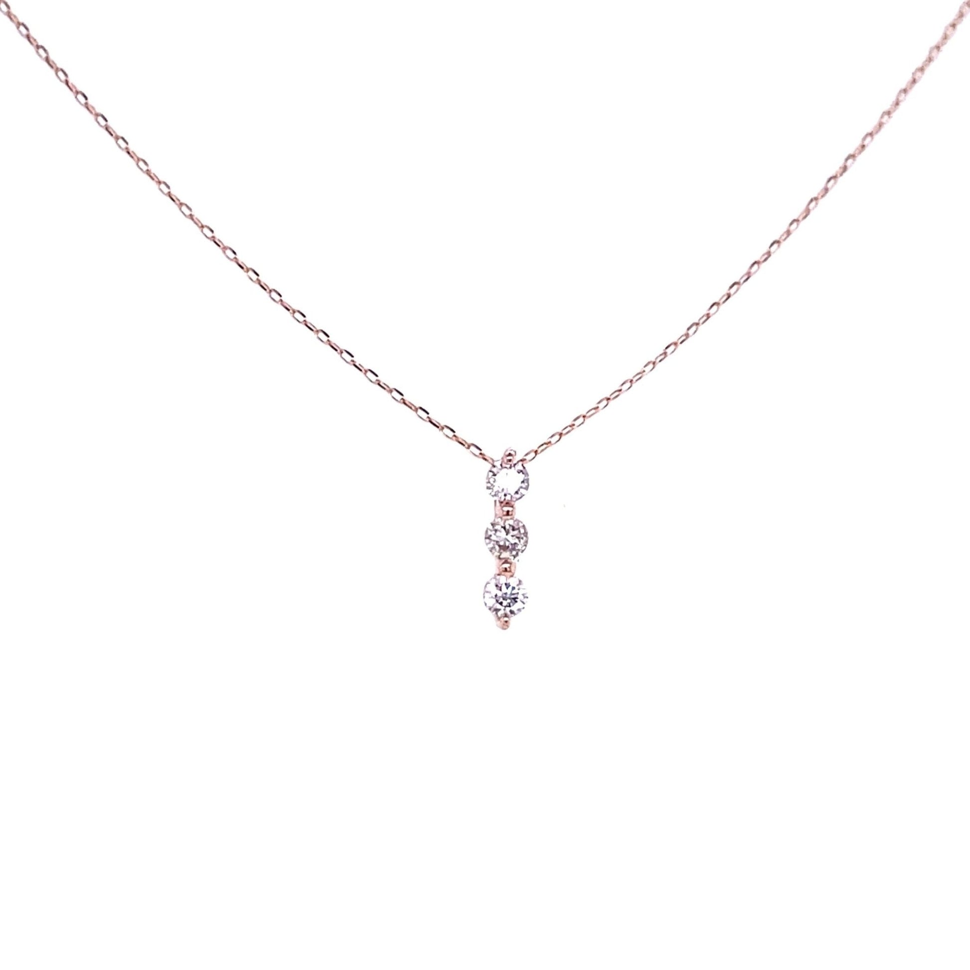 3 Diamond Dangle Necklace 0.1ct - JMW Jewelry Wholesale