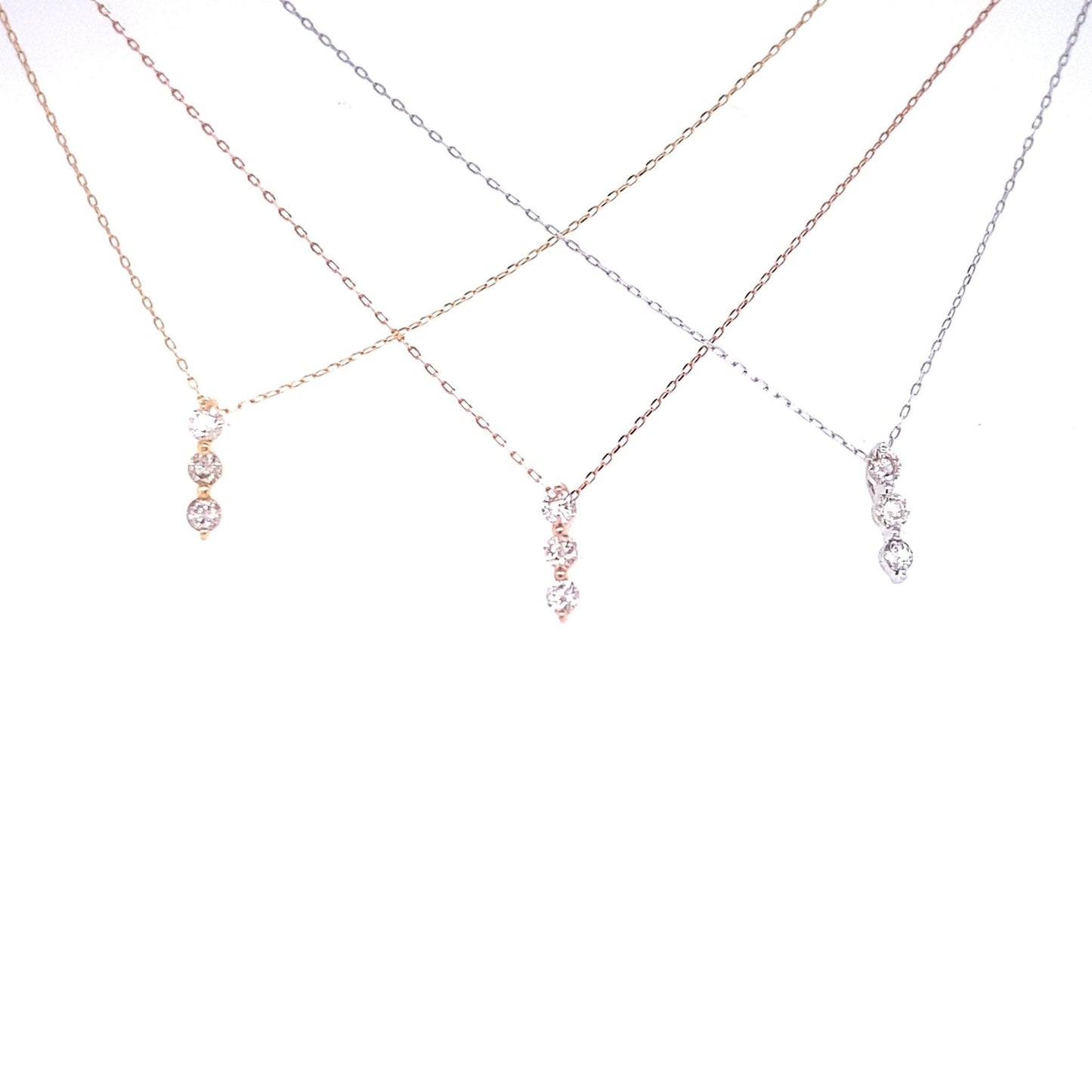 3 Diamond Dangle Necklace 0.1ct - JMW Jewelry Wholesale