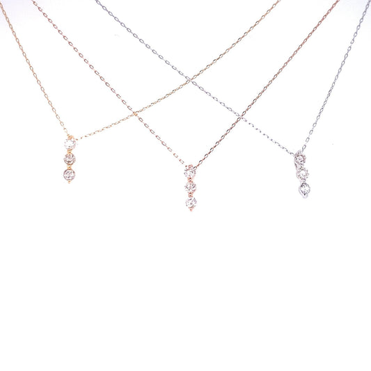 3 Diamond Dangle Necklace 0.1ct - JMW Jewelry Wholesale