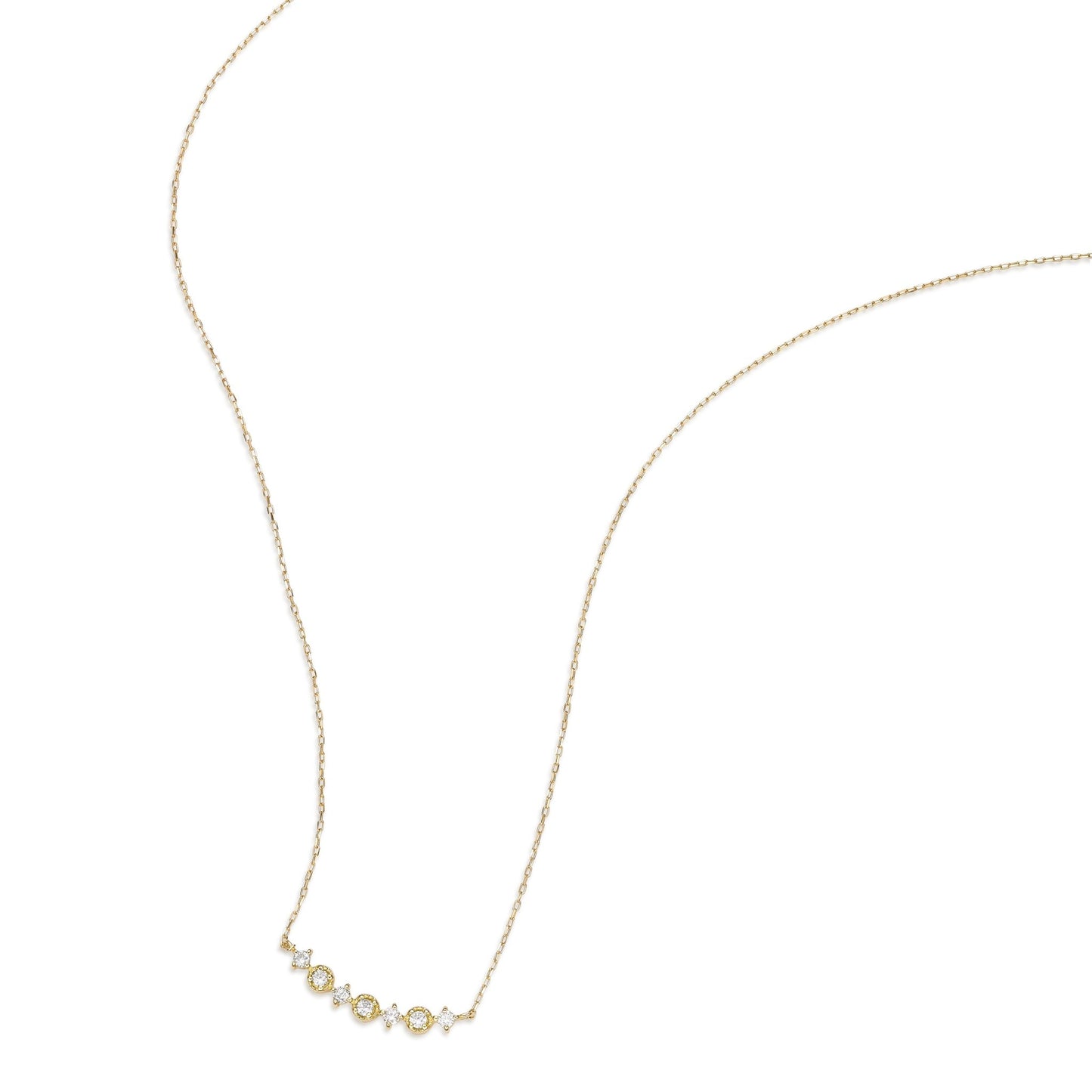 3 Round 4 Rhombus shape Smile Necklace 0.1ct - JMW Jewelry Wholesale