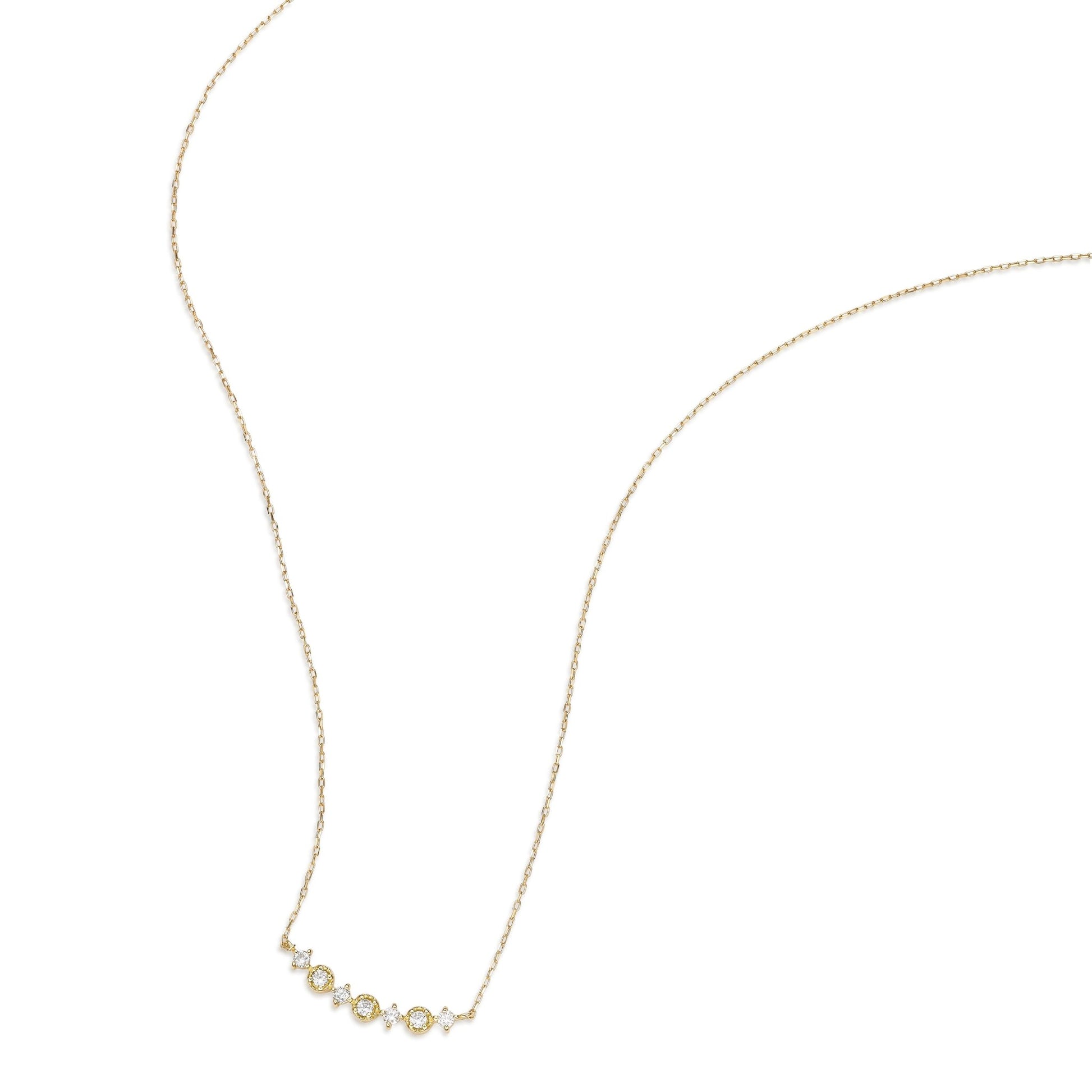 3 Round 4 Rhombus shape Smile Necklace 0.1ct - JMW Jewelry Wholesale