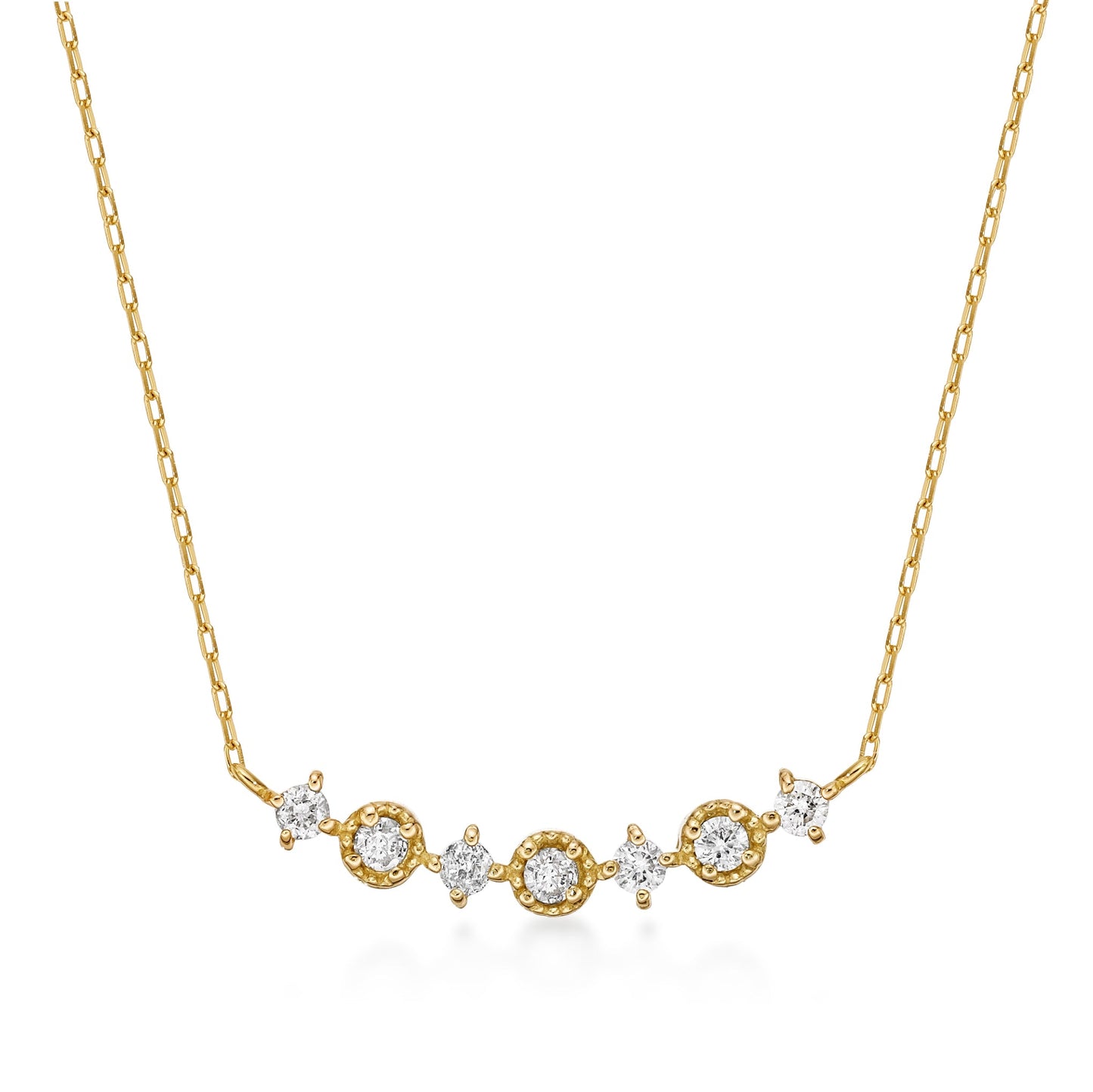 3 Round 4 Rhombus shape Smile Necklace 0.1ct - JMW Jewelry Wholesale