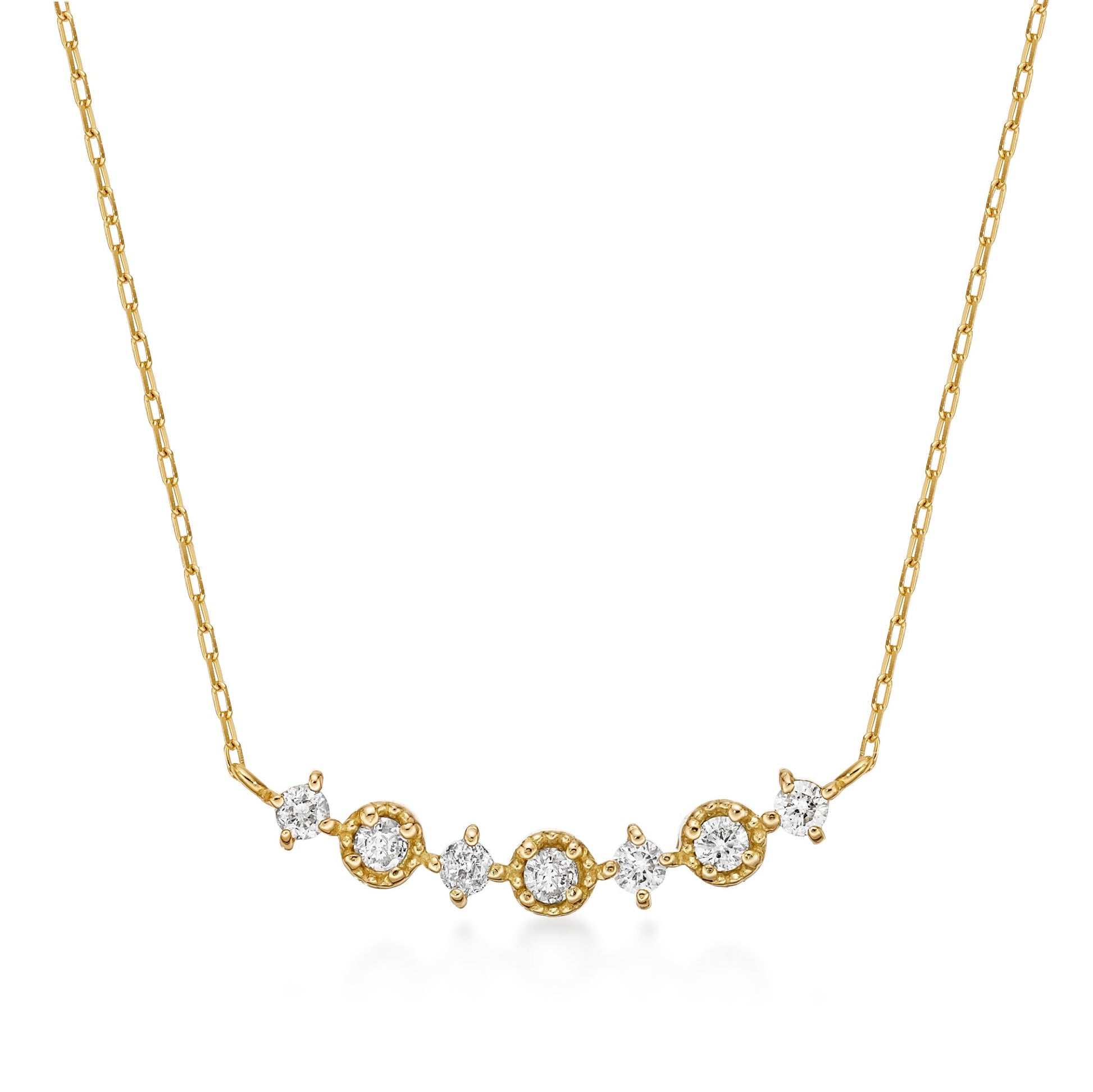 3 Round 4 Rhombus shape Smile Necklace 0.1ct - JMW Jewelry Wholesale