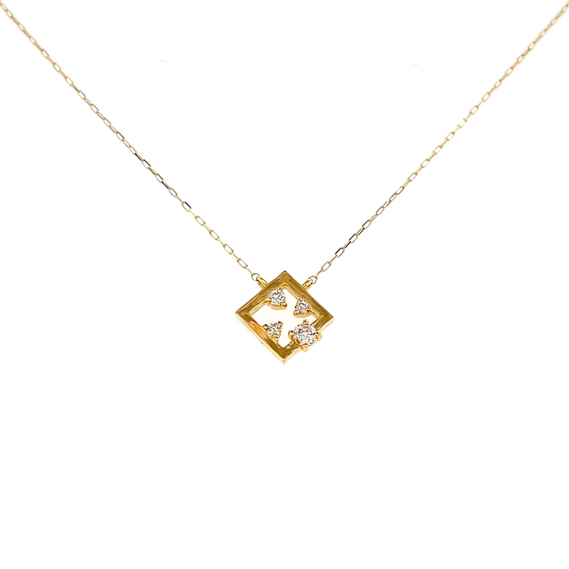 4 Dia Rhombus Necklace 0.06ct - JMW Jewelry Wholesale