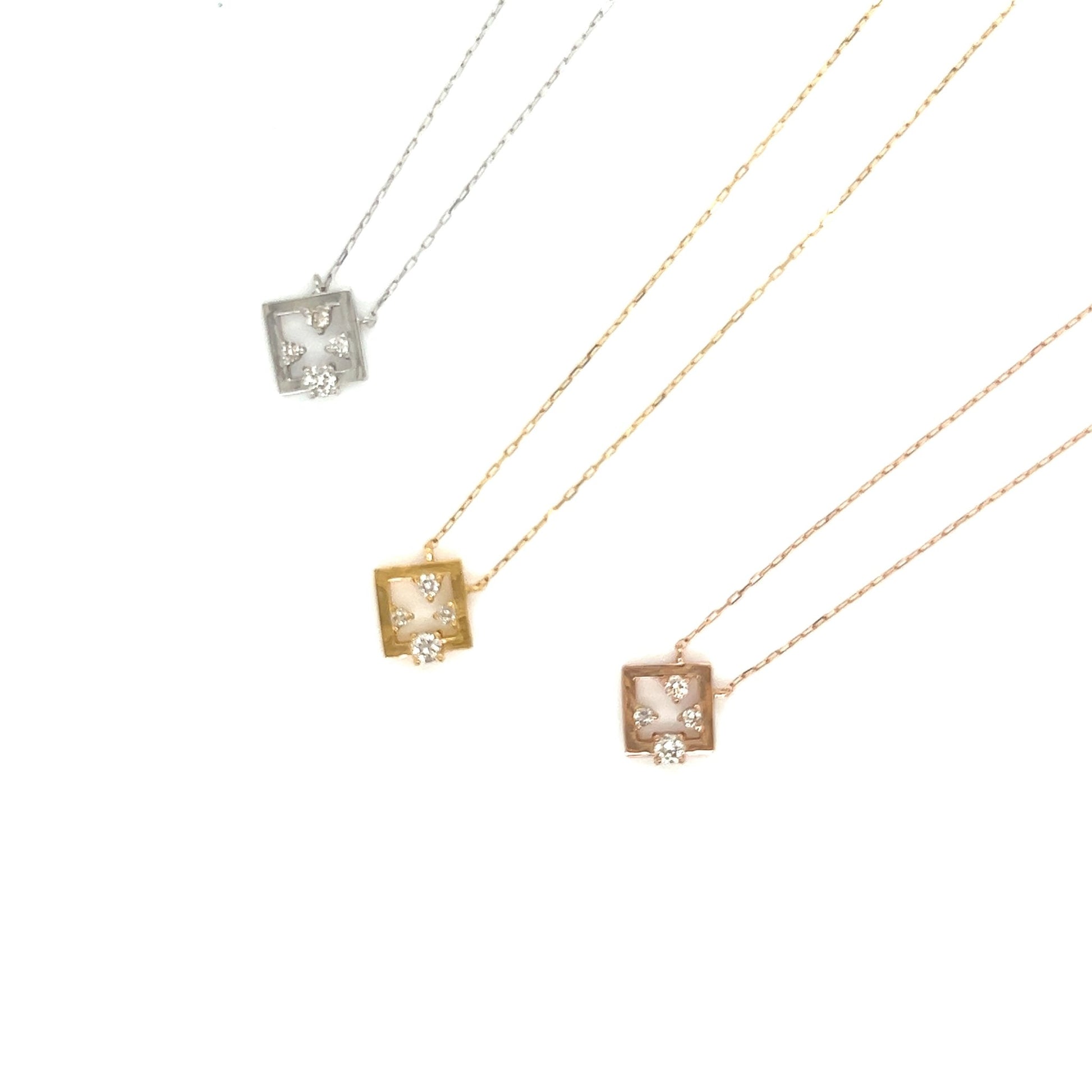 4 Dia Rhombus Necklace 0.06ct - JMW Jewelry Wholesale