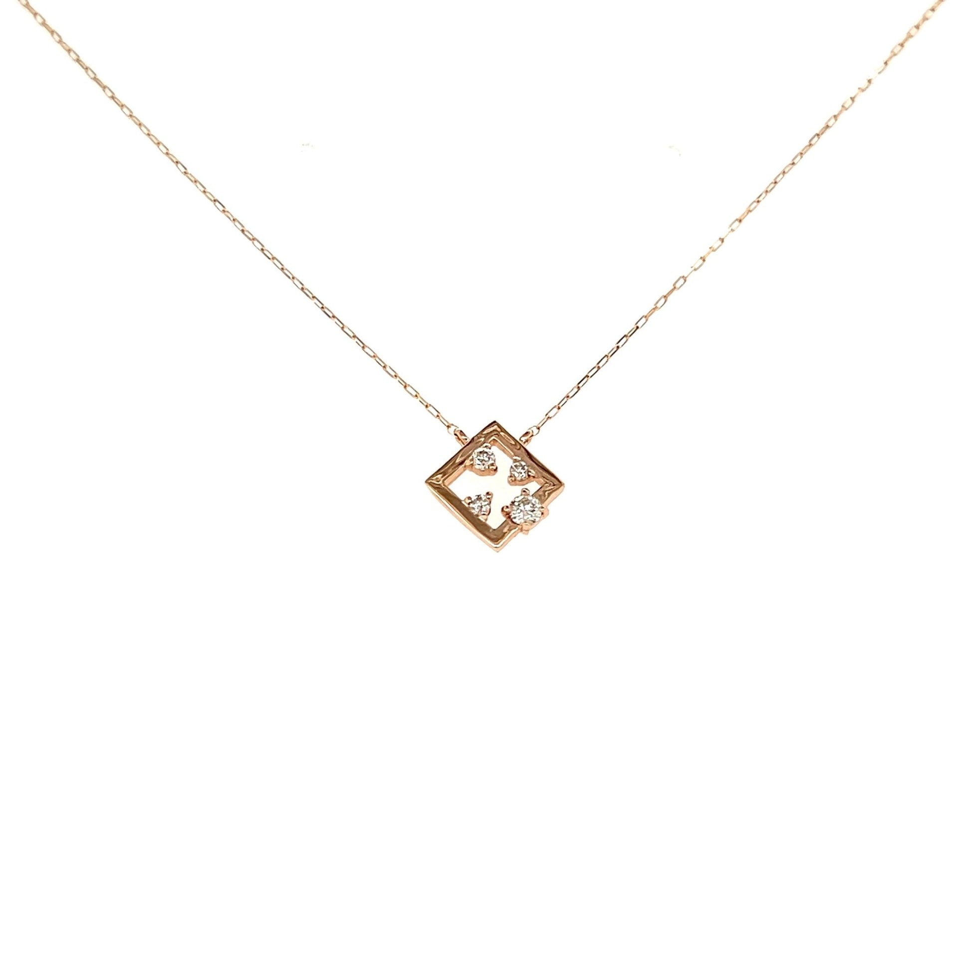 4 Dia Rhombus Necklace 0.06ct - JMW Jewelry Wholesale