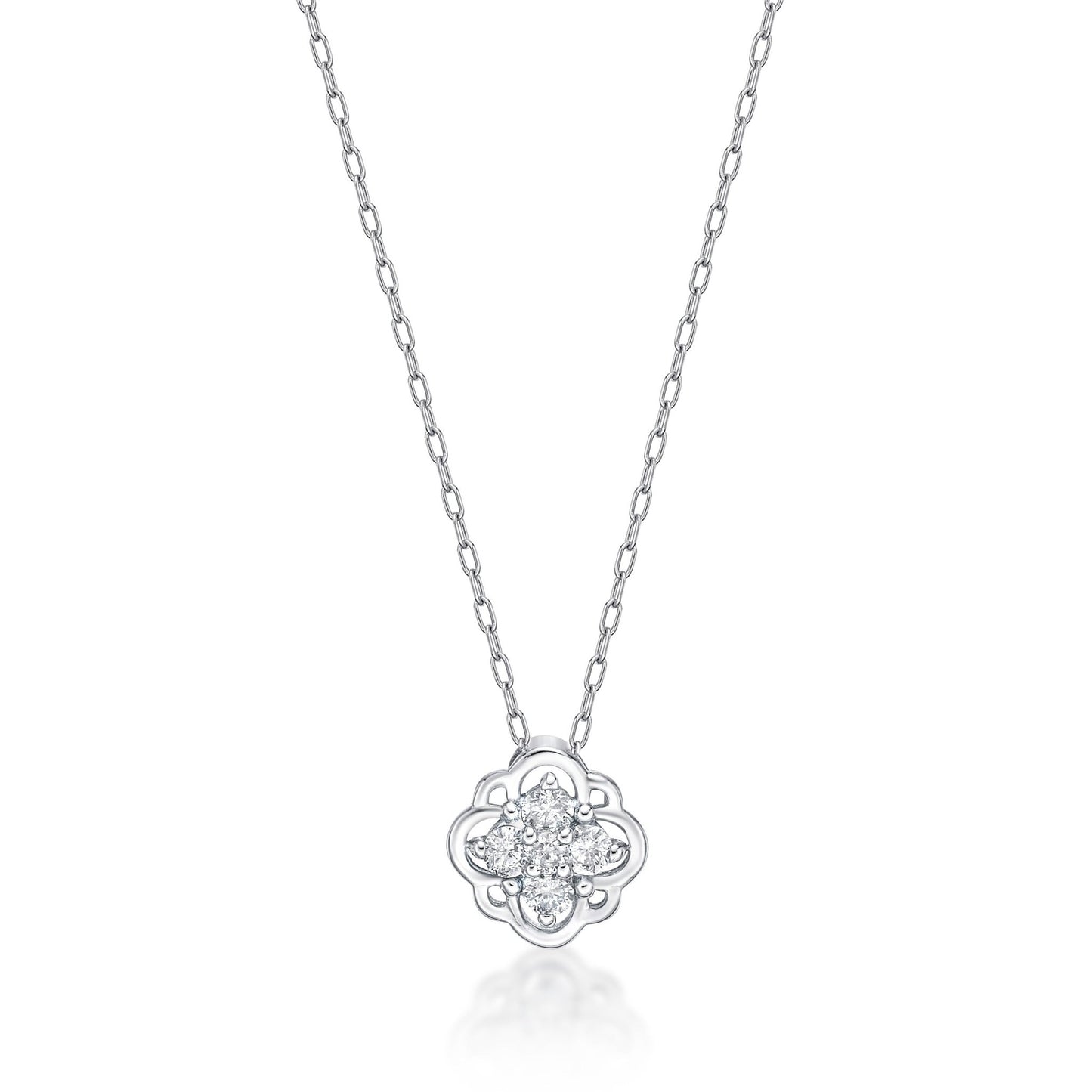 5 Dia Flower Necklace 0.1ct - JMW Jewelry Wholesale