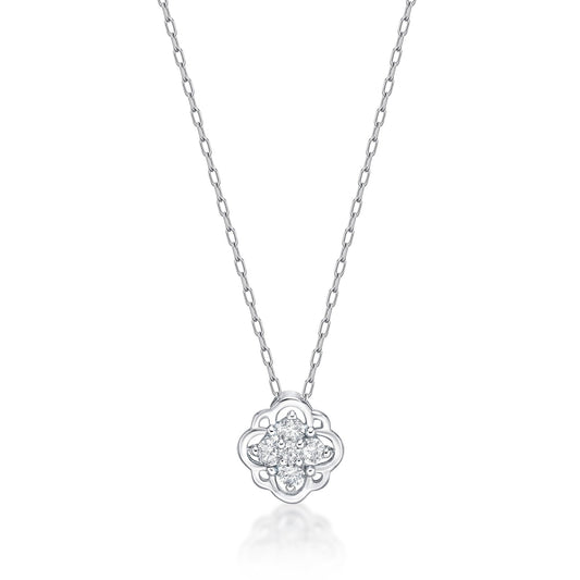 5 Dia Flower Necklace 0.1ct - JMW Jewelry Wholesale