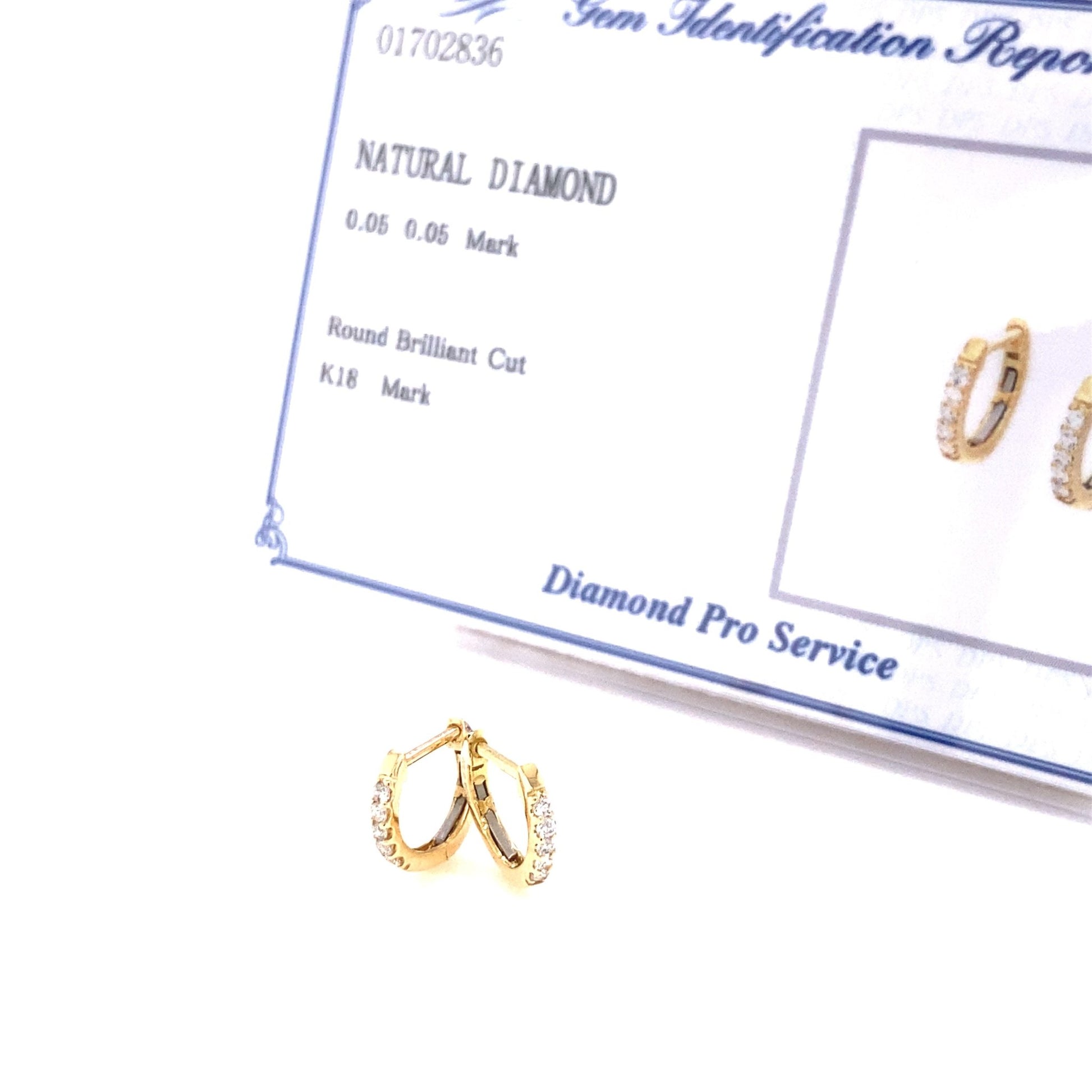 5 Dia Hoop Earrings 0.1ct - JMW Jewelry Wholesale