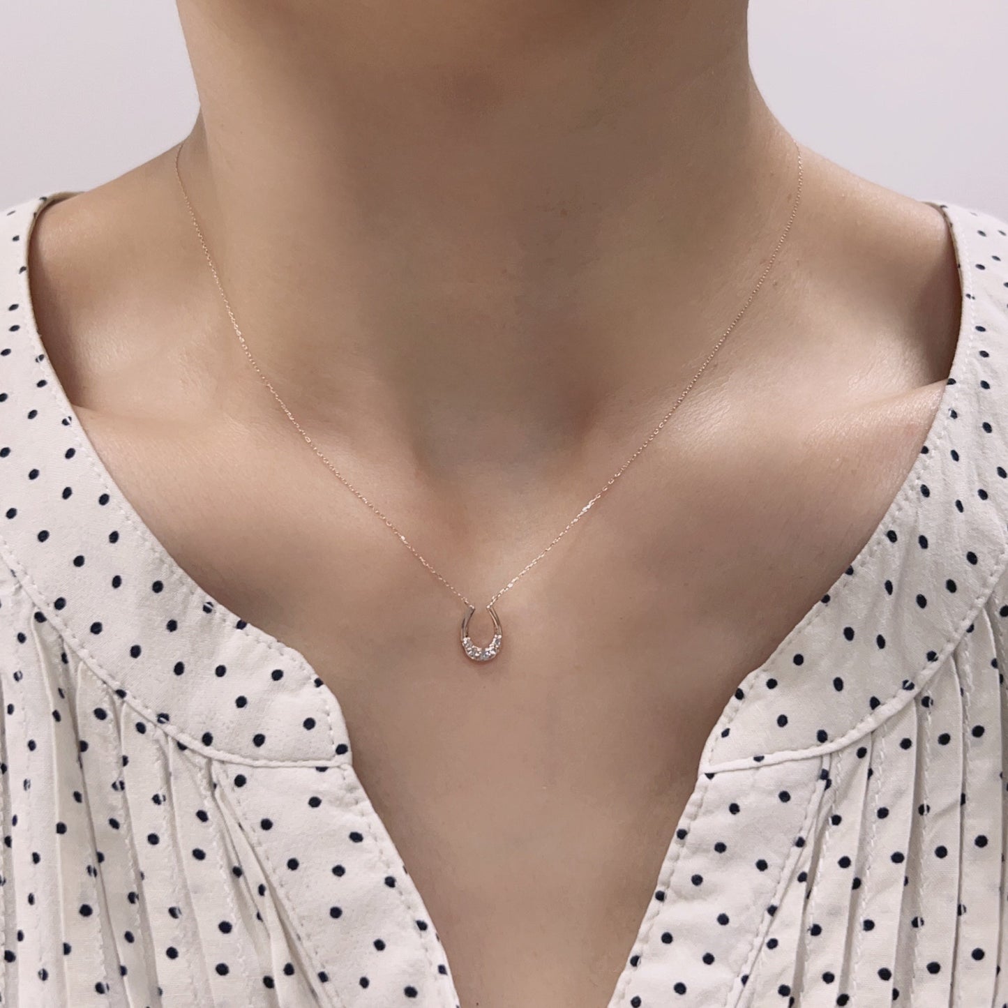 5 Dia Horseshoe Necklace 0.06ct - JMW Jewelry Wholesale