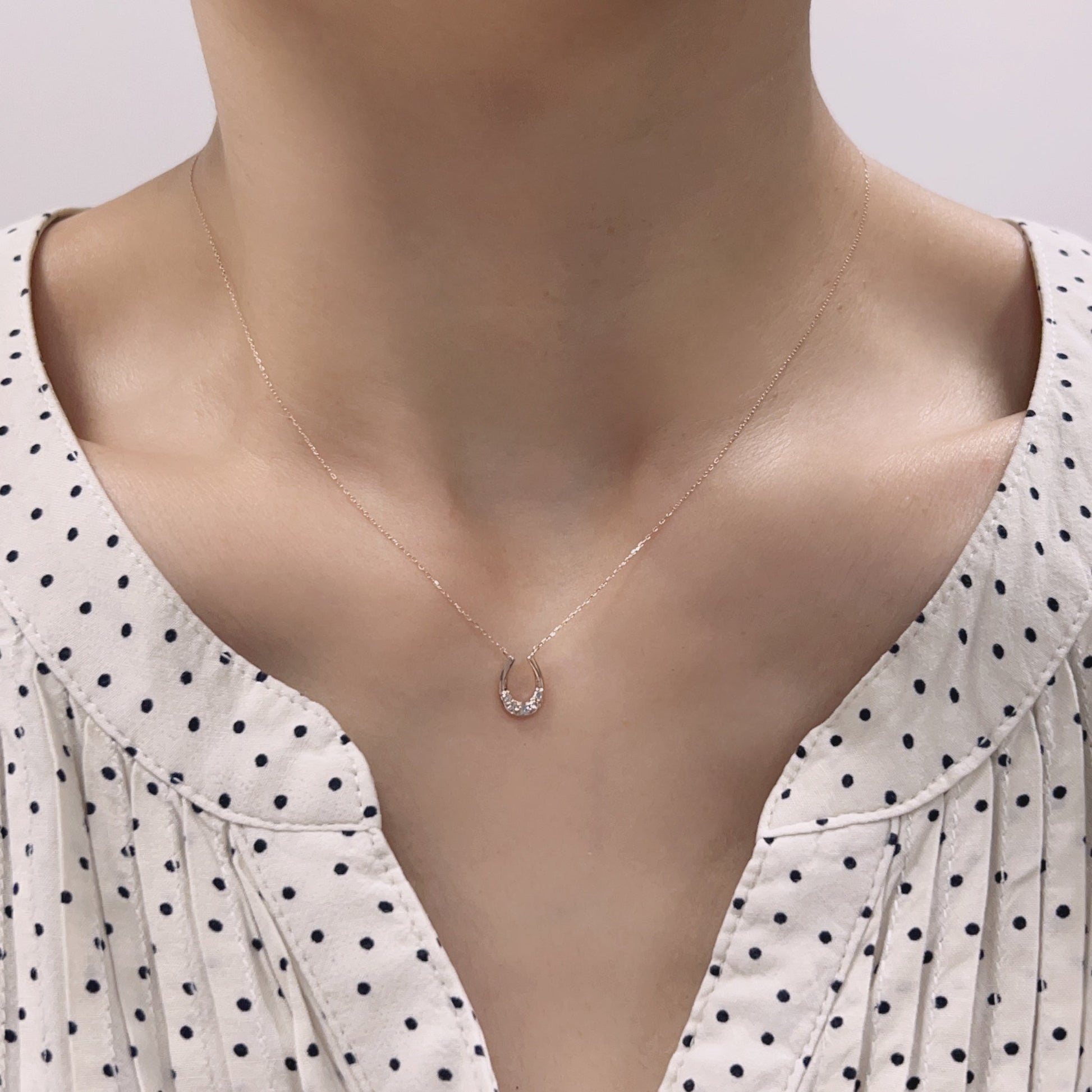 5 Dia Horseshoe Necklace 0.06ct - JMW Jewelry Wholesale