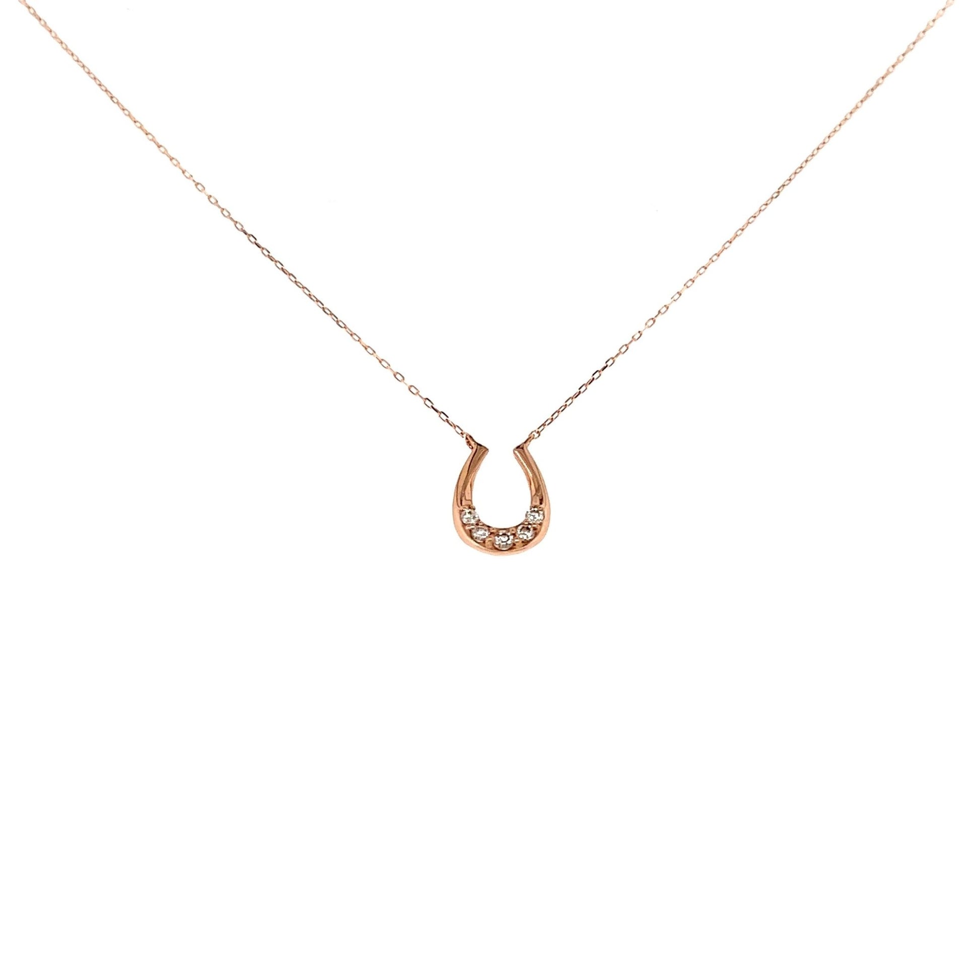 5 Dia Horseshoe Necklace 0.06ct - JMW Jewelry Wholesale